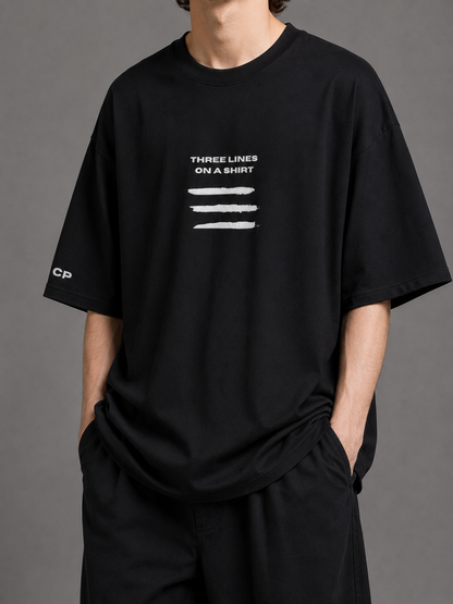 THREE L1NES ON A SHIRT UNISEX TEE (front design)