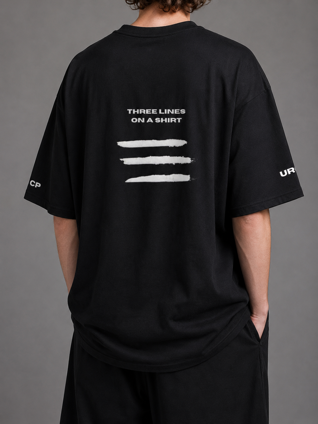 THREE L1NES ON A SHIRT UNISEX TEE (back design)