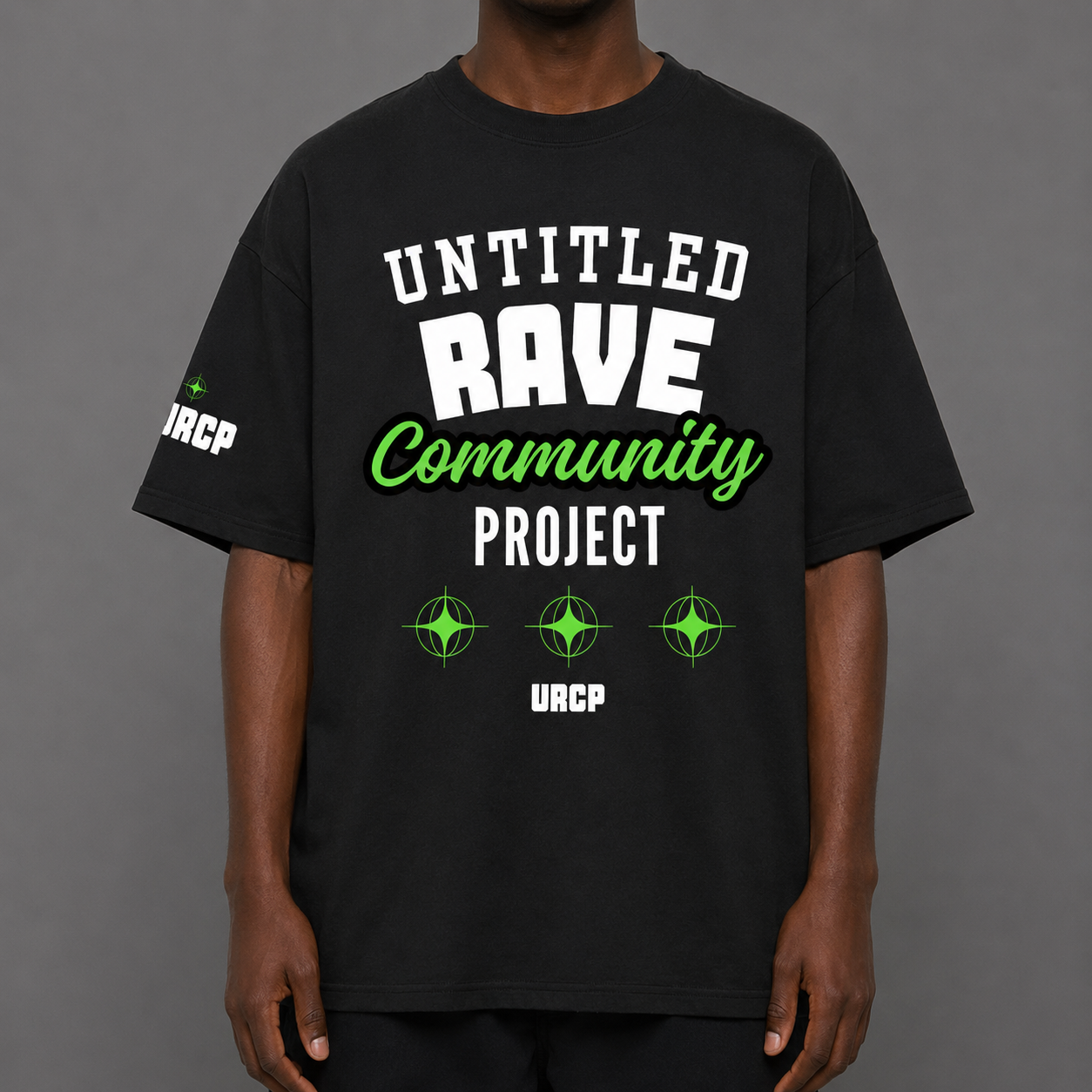 UNTITLED RAVE COMMUNITY PROJECT UNISEX TEE (front design)