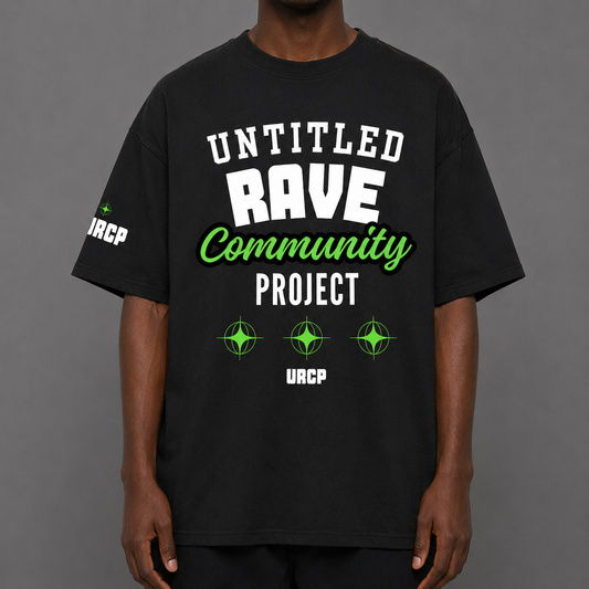 UNTITLED RAVE COMMUNITY PROJECT UNISEX TEE (front design)