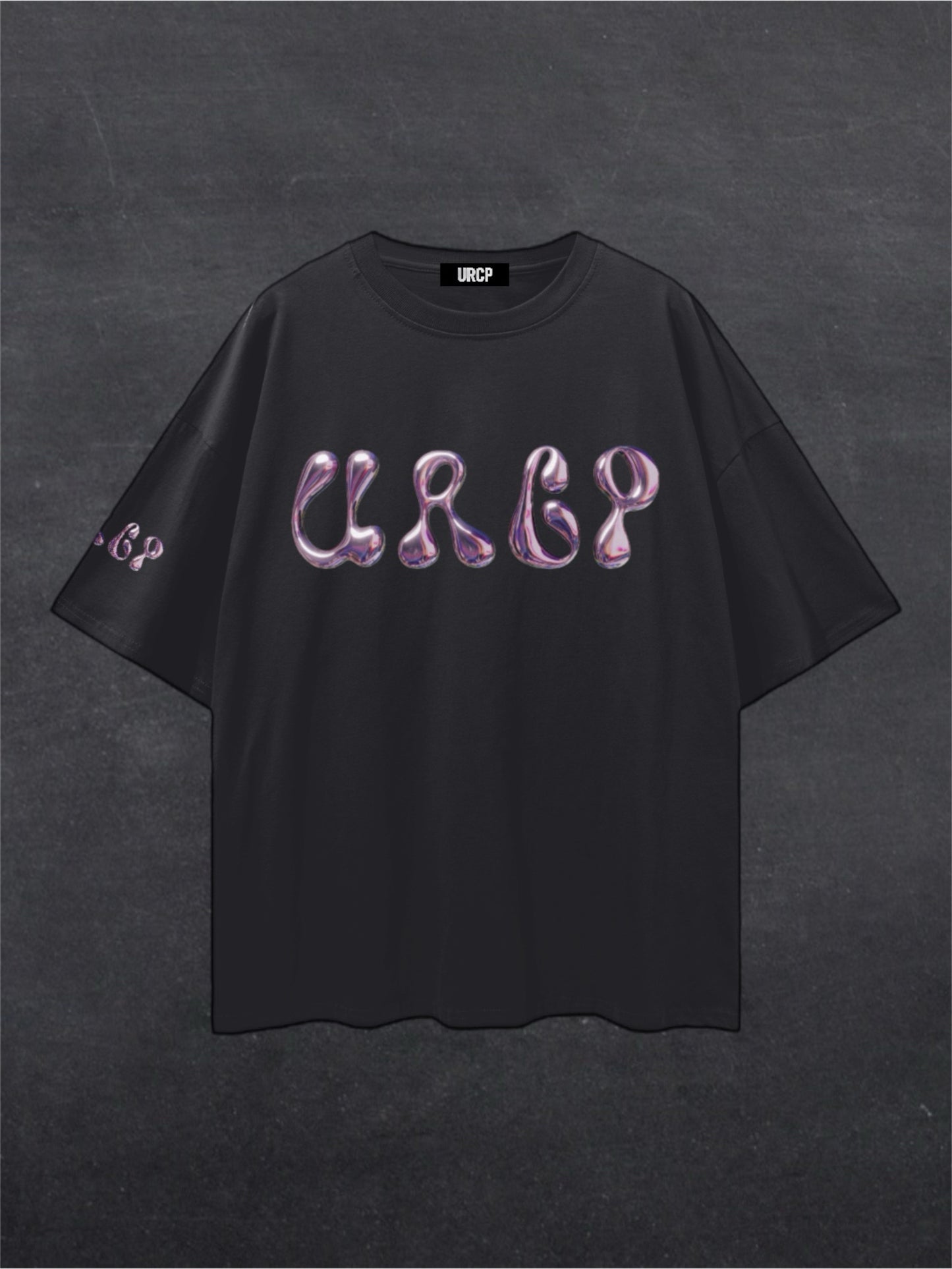 METALLIC URCP UNISEX TEE - FRONT PRINT (black/white)