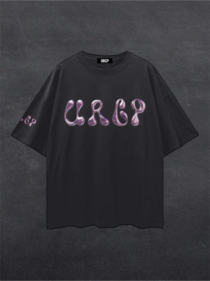 METALLIC URCP UNISEX TEE - FRONT PRINT (black/white)