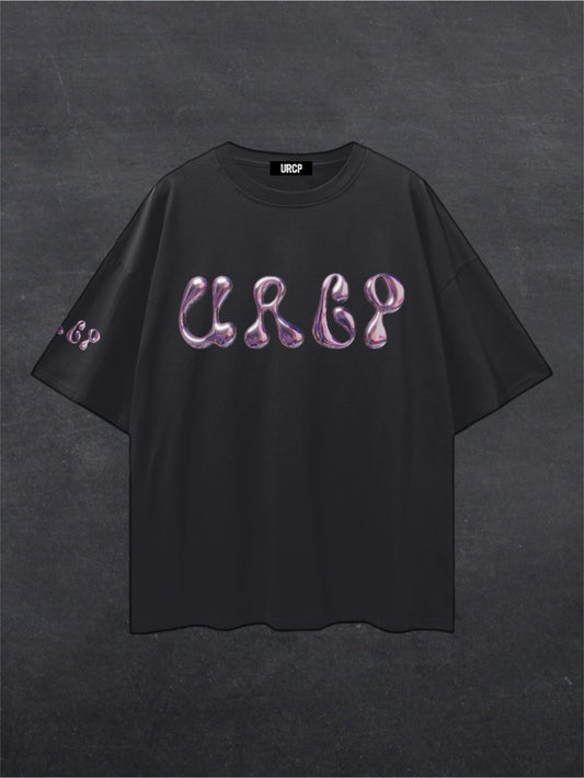 METALLIC URCP UNISEX TEE - FRONT PRINT (black/white)
