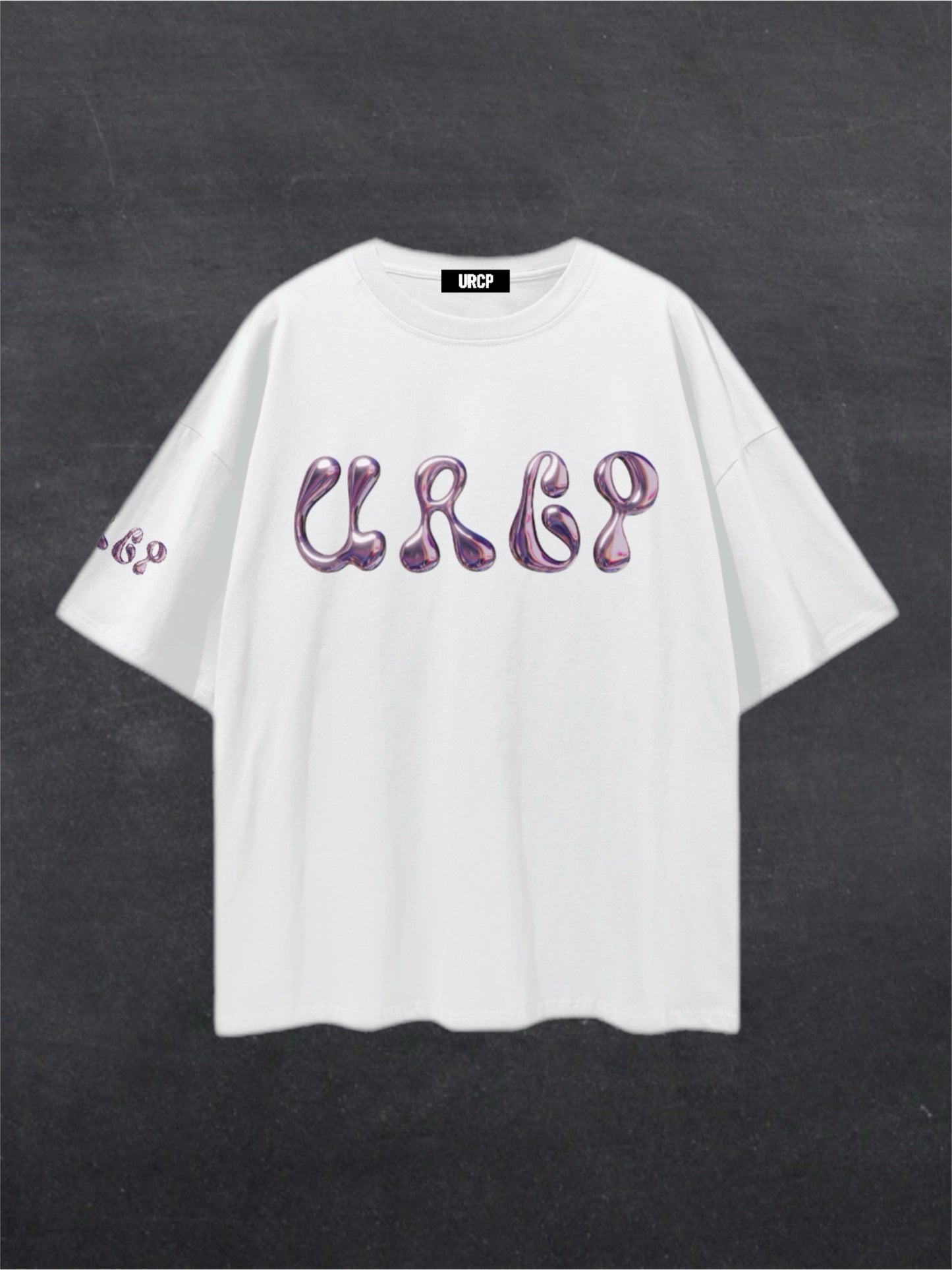 METALLIC URCP UNISEX TEE - FRONT PRINT (black/white)