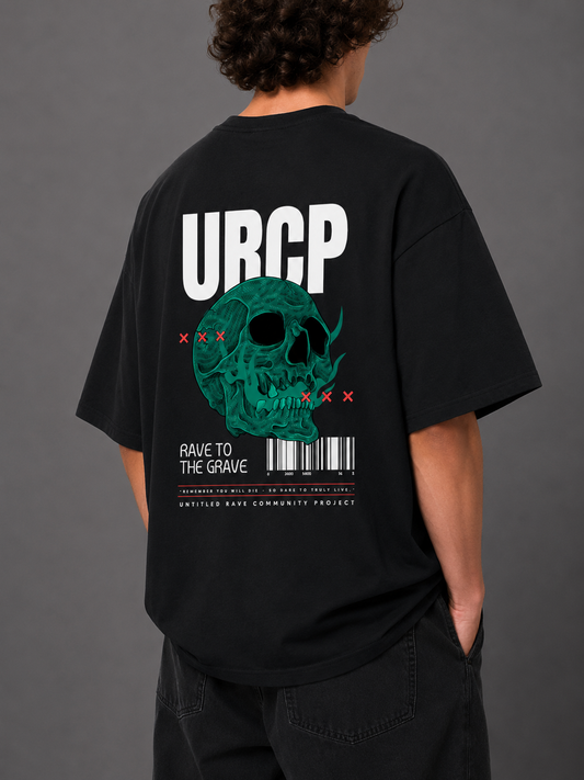 RAVE TO THE GRAVE UNISEX TEE (back design)