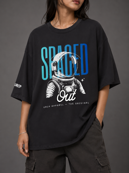 SPACED OUT ASTRONAUT UNISEX TEE - FRONT PRINT (black)