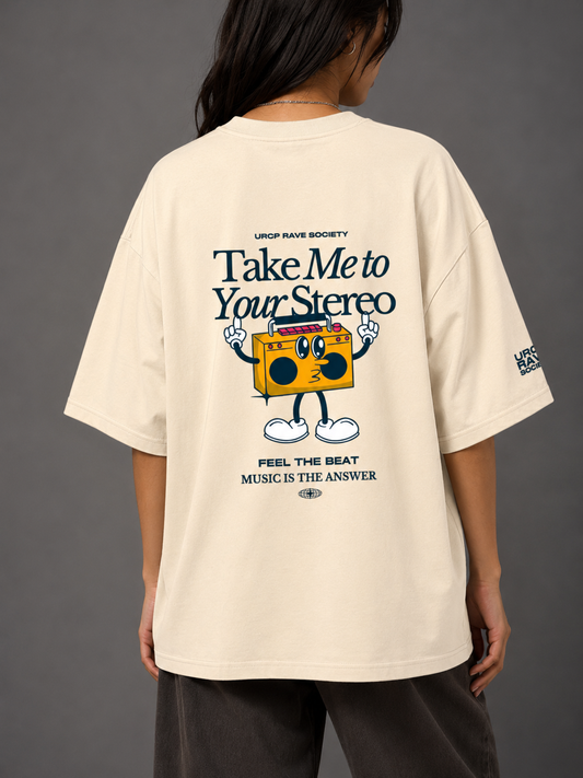 TAKE ME TO YOUR STEREO UNISEX TEE (back design)