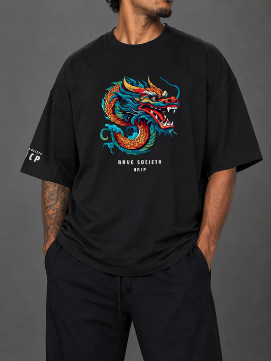 RAVE SOCIETY DRAGON UNISEX TEE (front design)