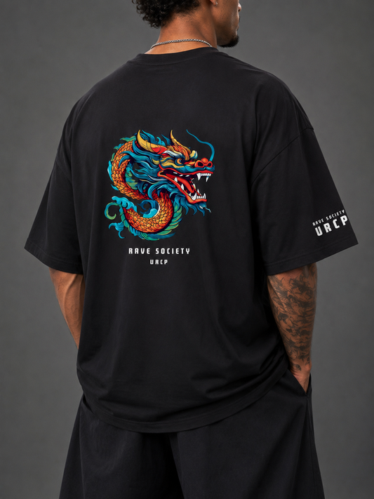 RAVE SOCIETY  DRAGON UNISEX TEE (back design)