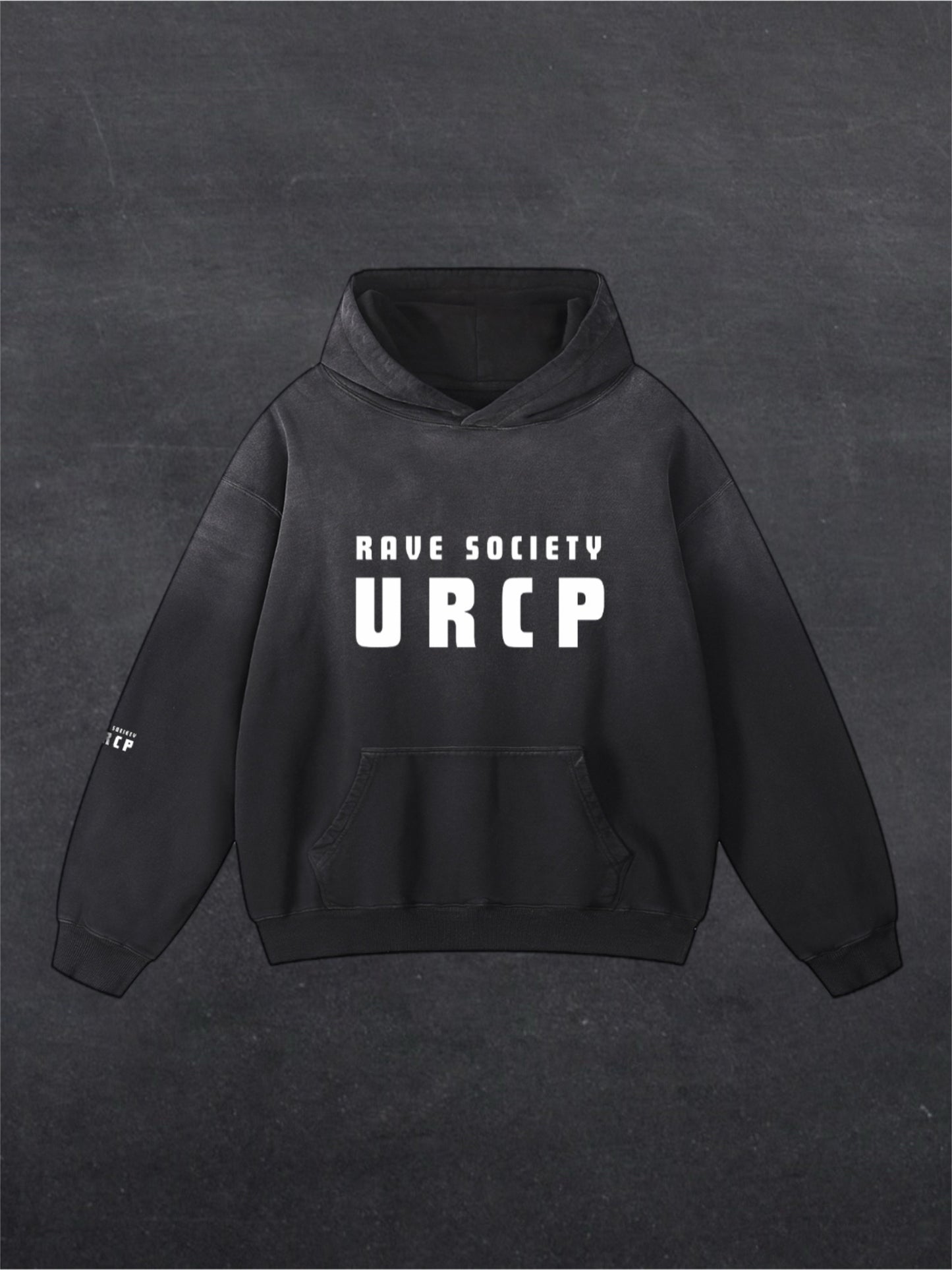 URCP Rave Society Unisex Fade Hoodie - FRONT PRINT (multiple colours)
