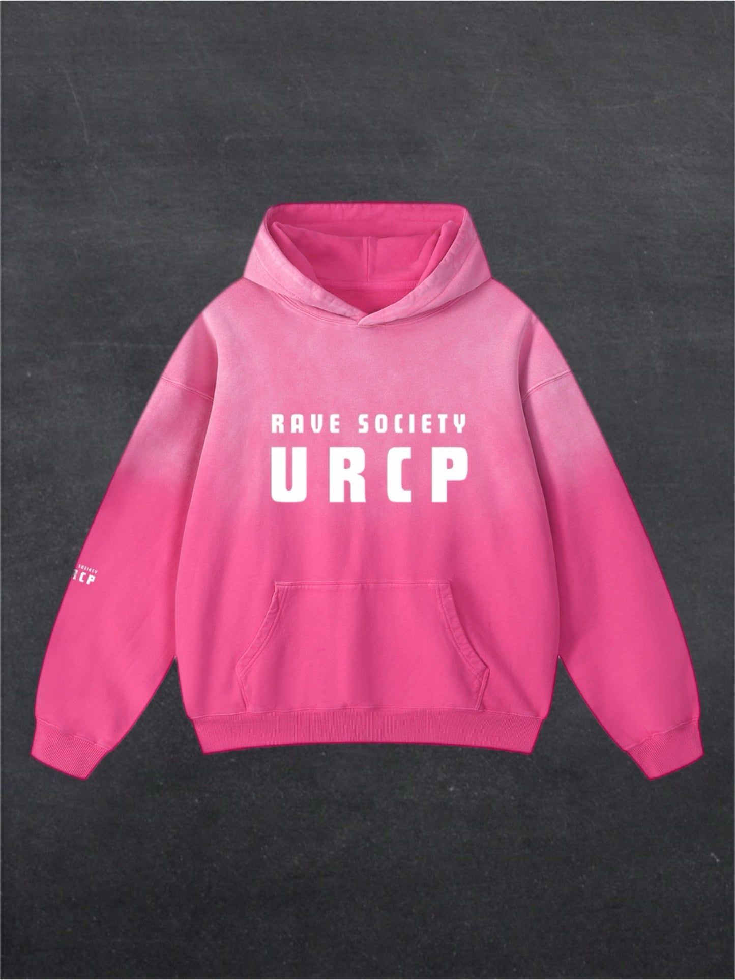 URCP Rave Society Unisex Fade Hoodie - FRONT PRINT (multiple colours)