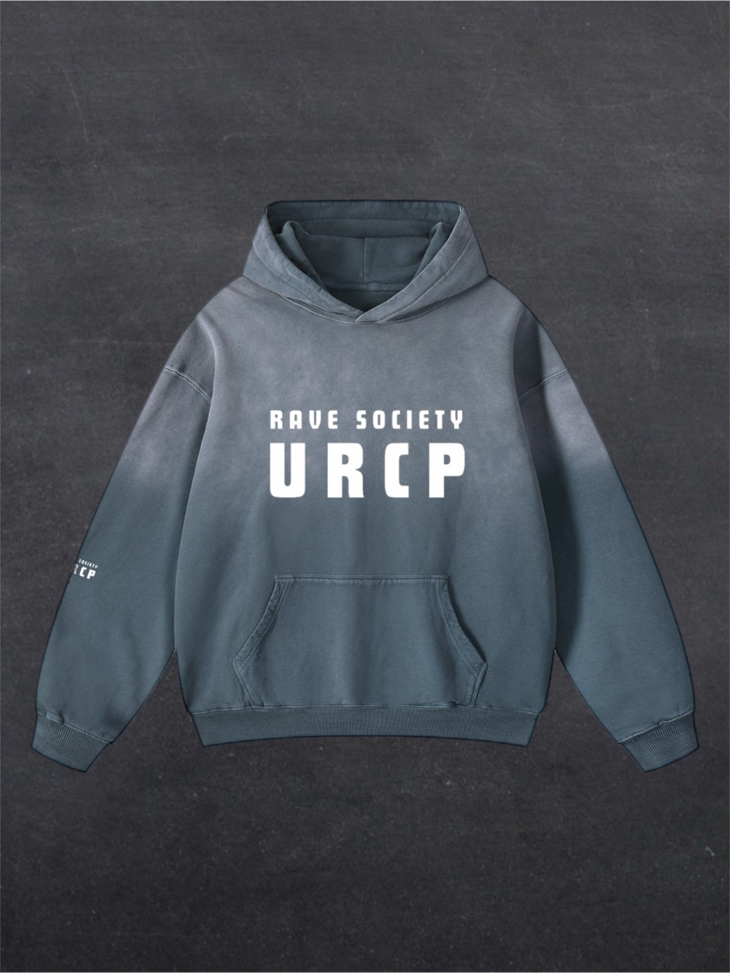 URCP Rave Society Unisex Fade Hoodie - FRONT PRINT (multiple colours)