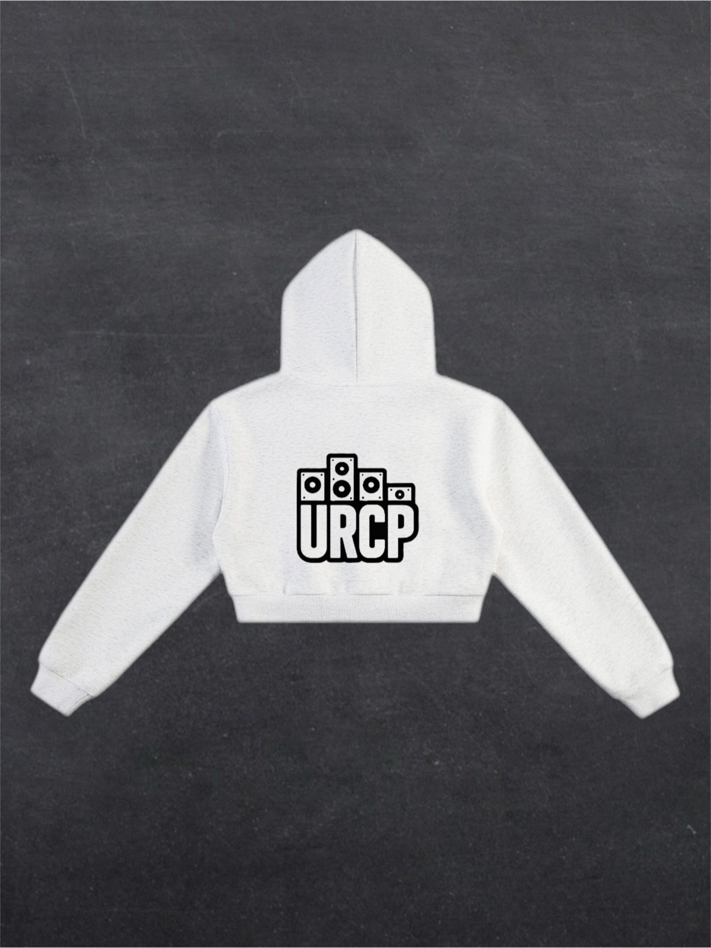 URCP LOGO CROPPED HOODIE - BACK PRINT (grey)