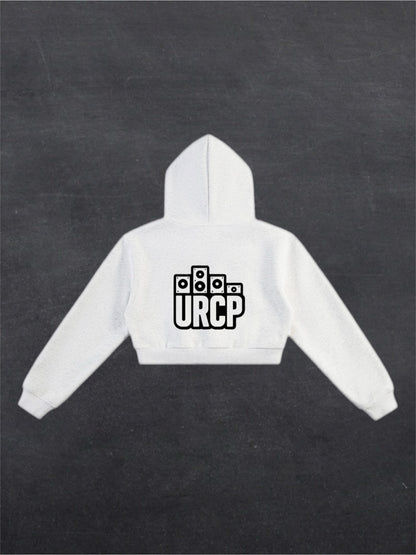 URCP LOGO CROPPED HOODIE - BACK PRINT (grey)
