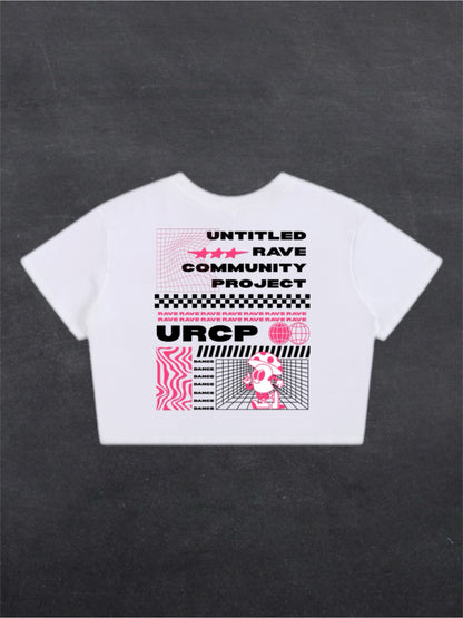 PINK URCP POSTER CROPPED TEE - BACK PRINT (white)