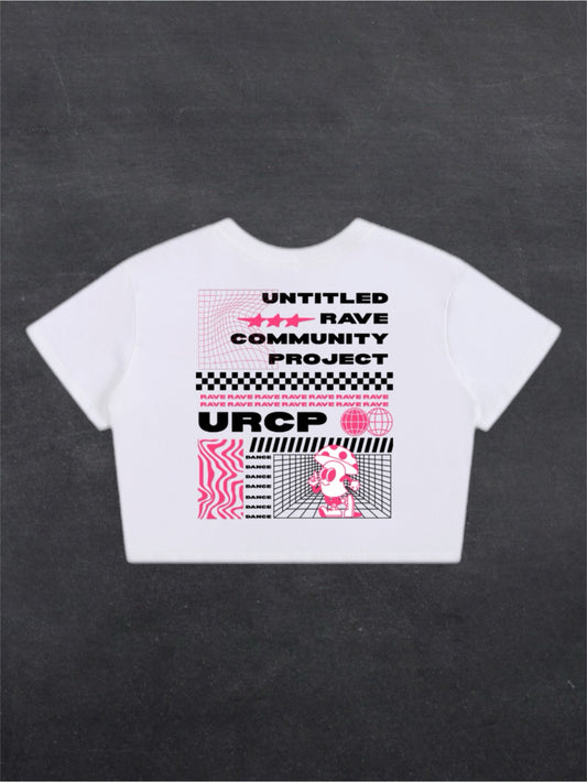 PINK URCP POSTER CROPPED TEE - BACK PRINT (white)