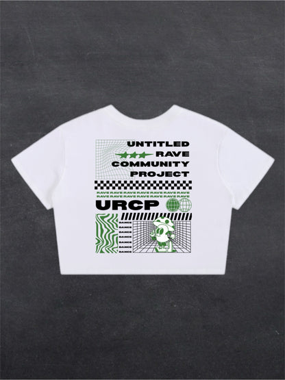 GREEN URCP POSTER CROPPED TEE - BACK PRINT (white)