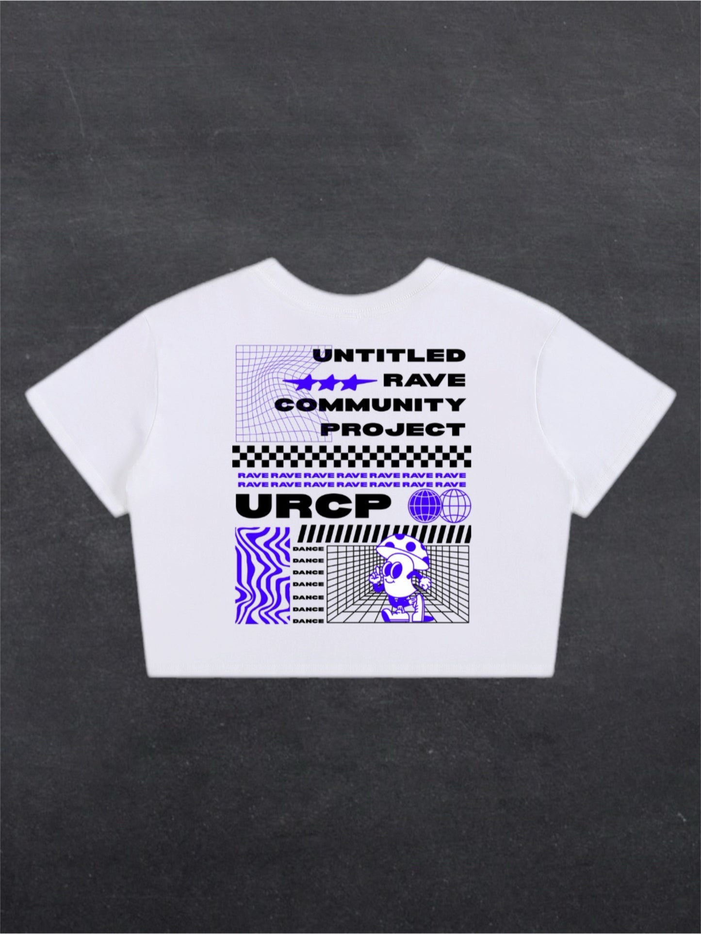 BLUE URCP POSTER CROPPED TEE - BACK PRINT (white)