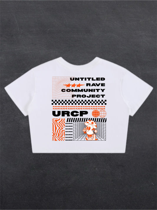 ORANGE URCP POSTER CROPPED TEE - BACK PRINT (white)