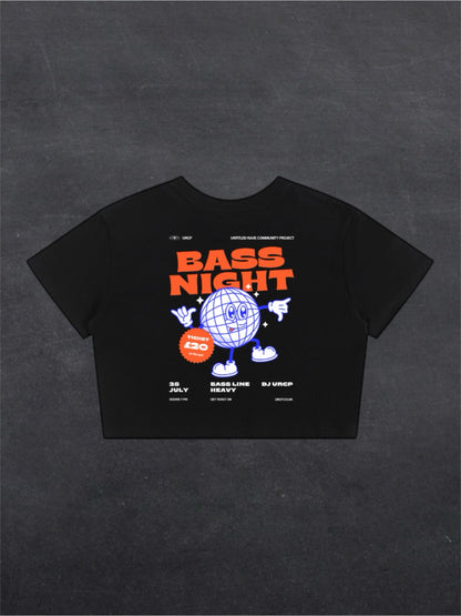 BASS NIGHT CROPPED TEE - BACK PRINT (black)
