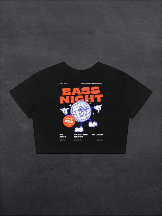 BASS NIGHT CROPPED TEE - BACK PRINT (black)