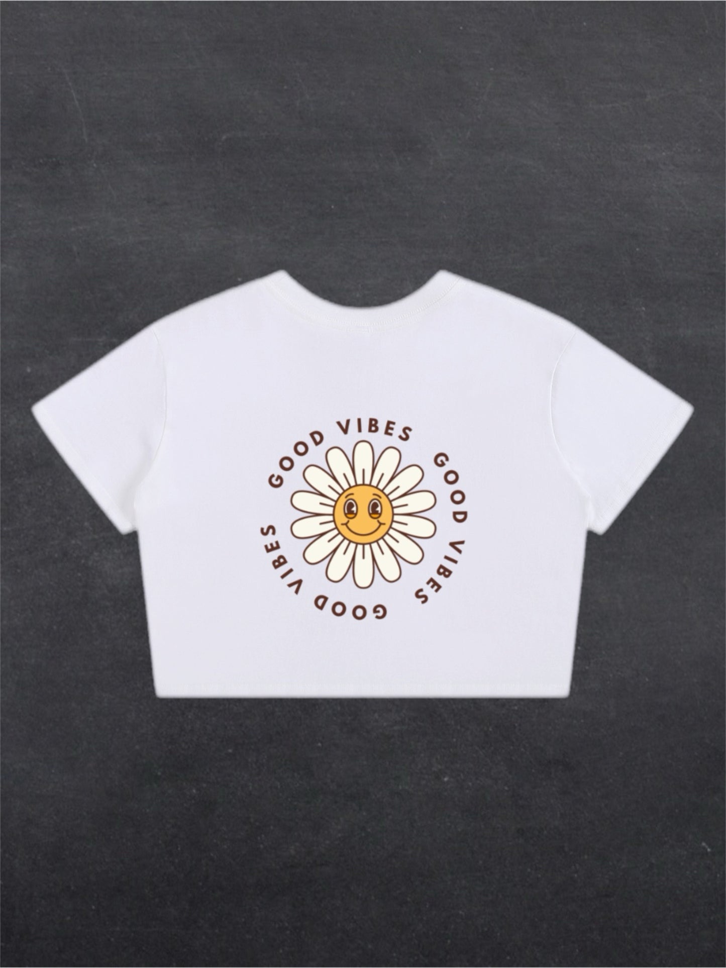 GOOD VIBES CROPPED TEE - BACK PRINT (white)