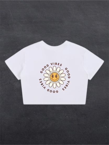 GOOD VIBES CROPPED TEE - BACK PRINT (white)