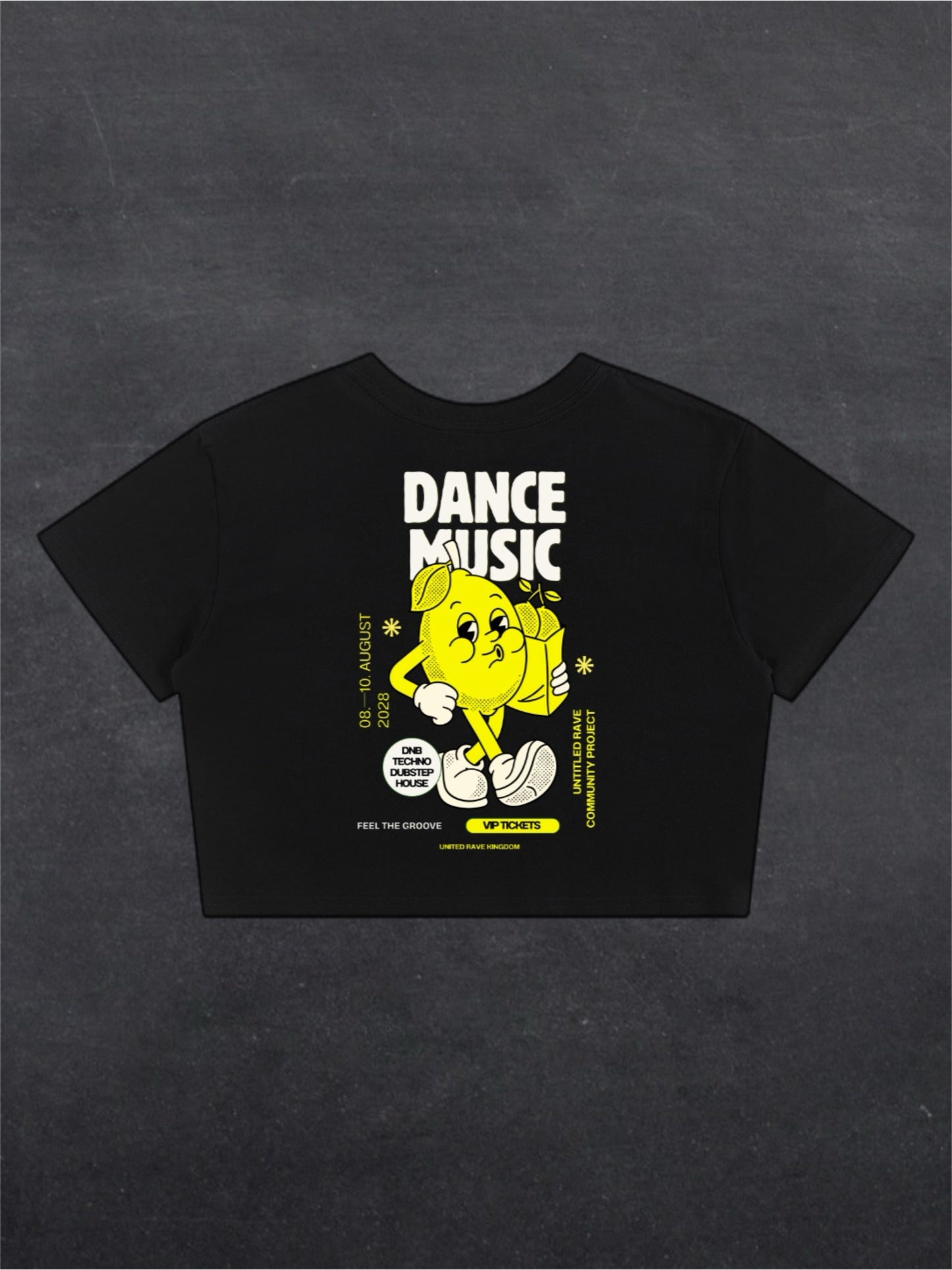 DANCE MUSIC CROPPED TEE - BACK PRINT (black)