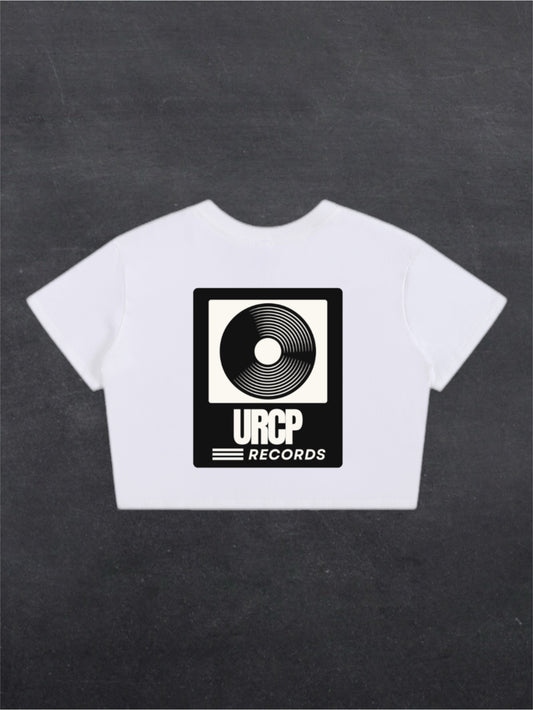 URCP RECORDS CROPPED TEE - BACK PRINT (white)