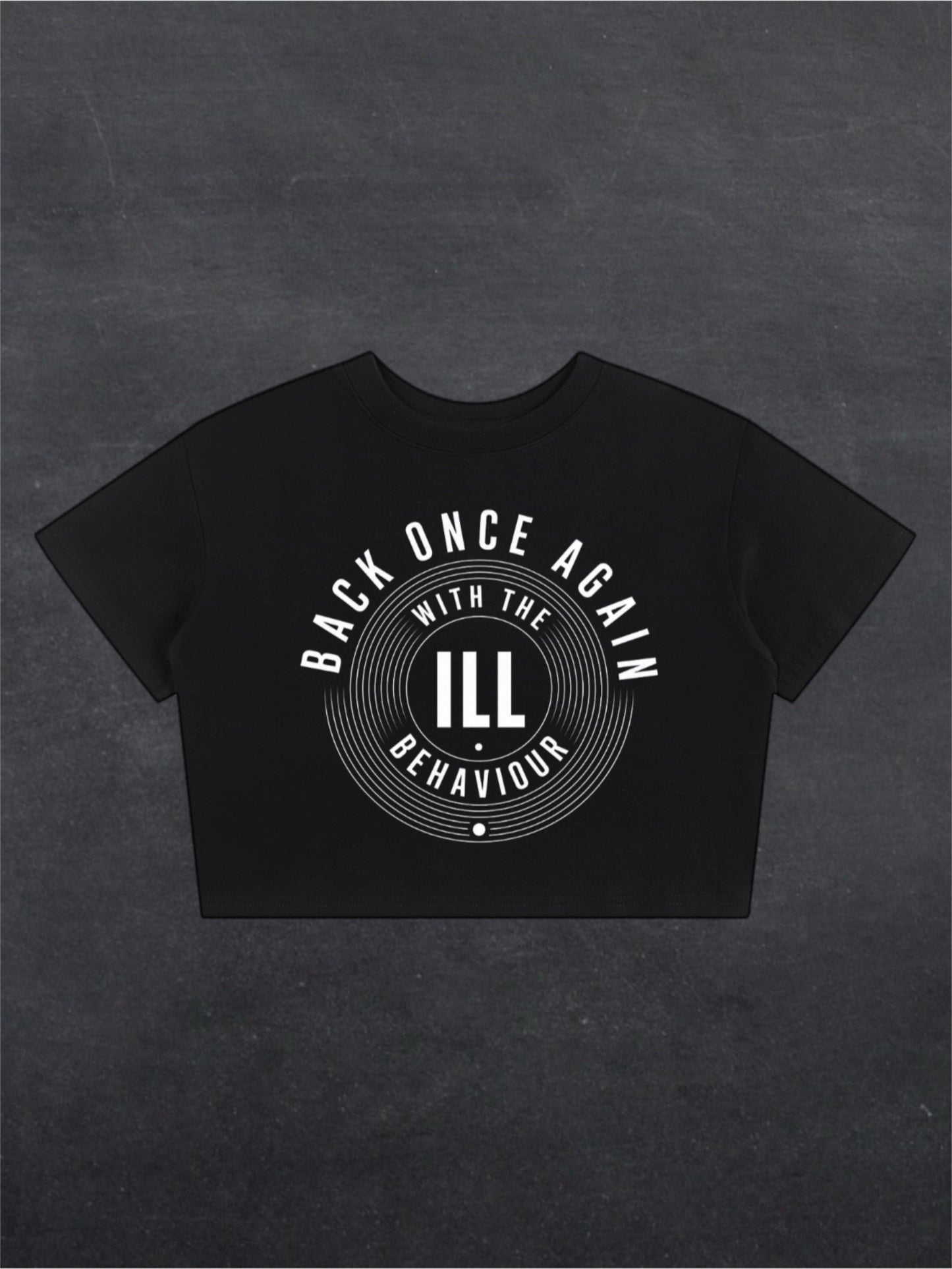 BACK ONCE AGAIN CROPPED TEE - FRONT PRINT (black)