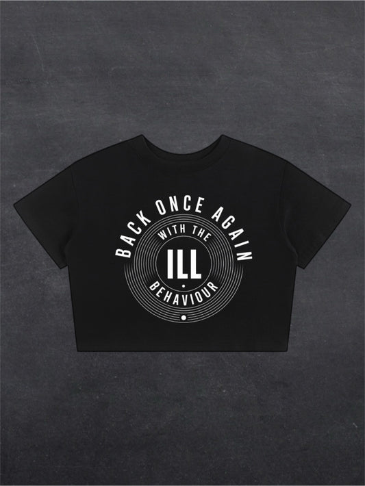 BACK ONCE AGAIN CROPPED TEE - FRONT PRINT (black)