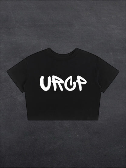 URCP GRAFFITI CROPPED TEE - FRONT PRINT (black)