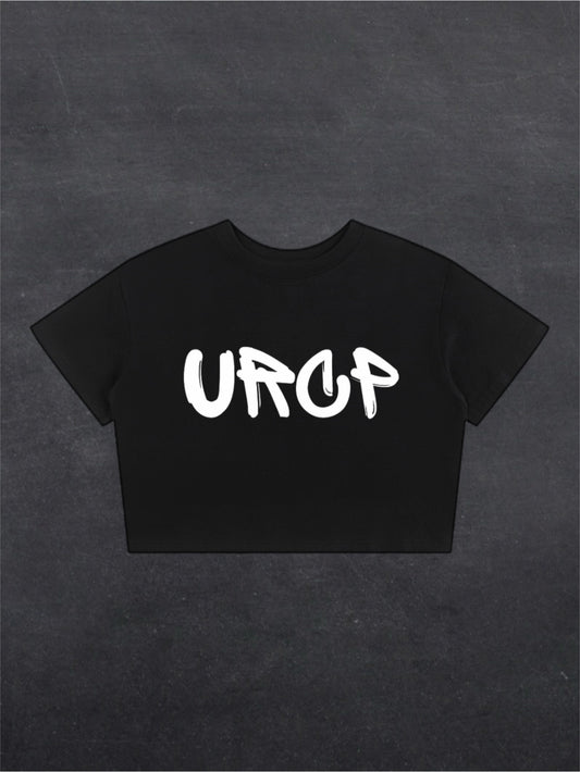 URCP GRAFFITI CROPPED TEE - FRONT PRINT (black)
