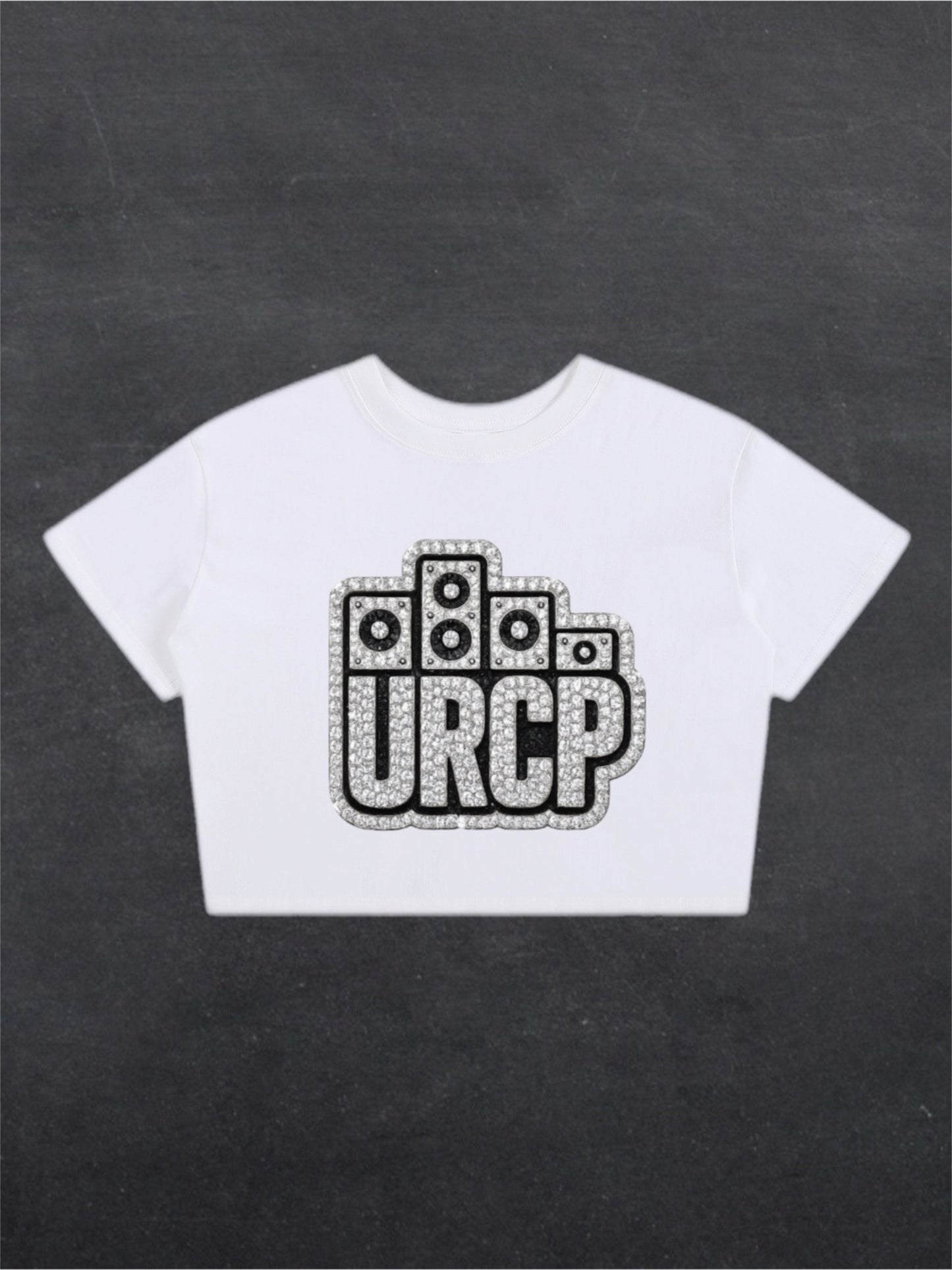 URCP DIAMOND CROPPED TEE - FRONT PRINT (black/white)