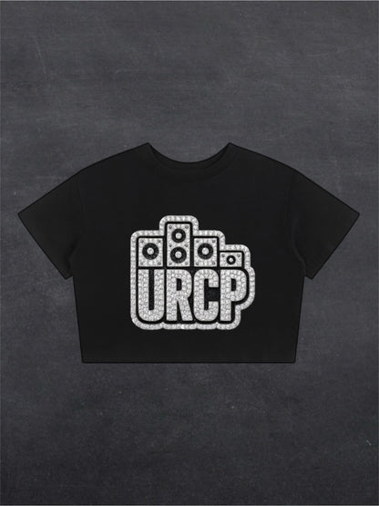 URCP DIAMOND CROPPED TEE - FRONT PRINT (black/white)