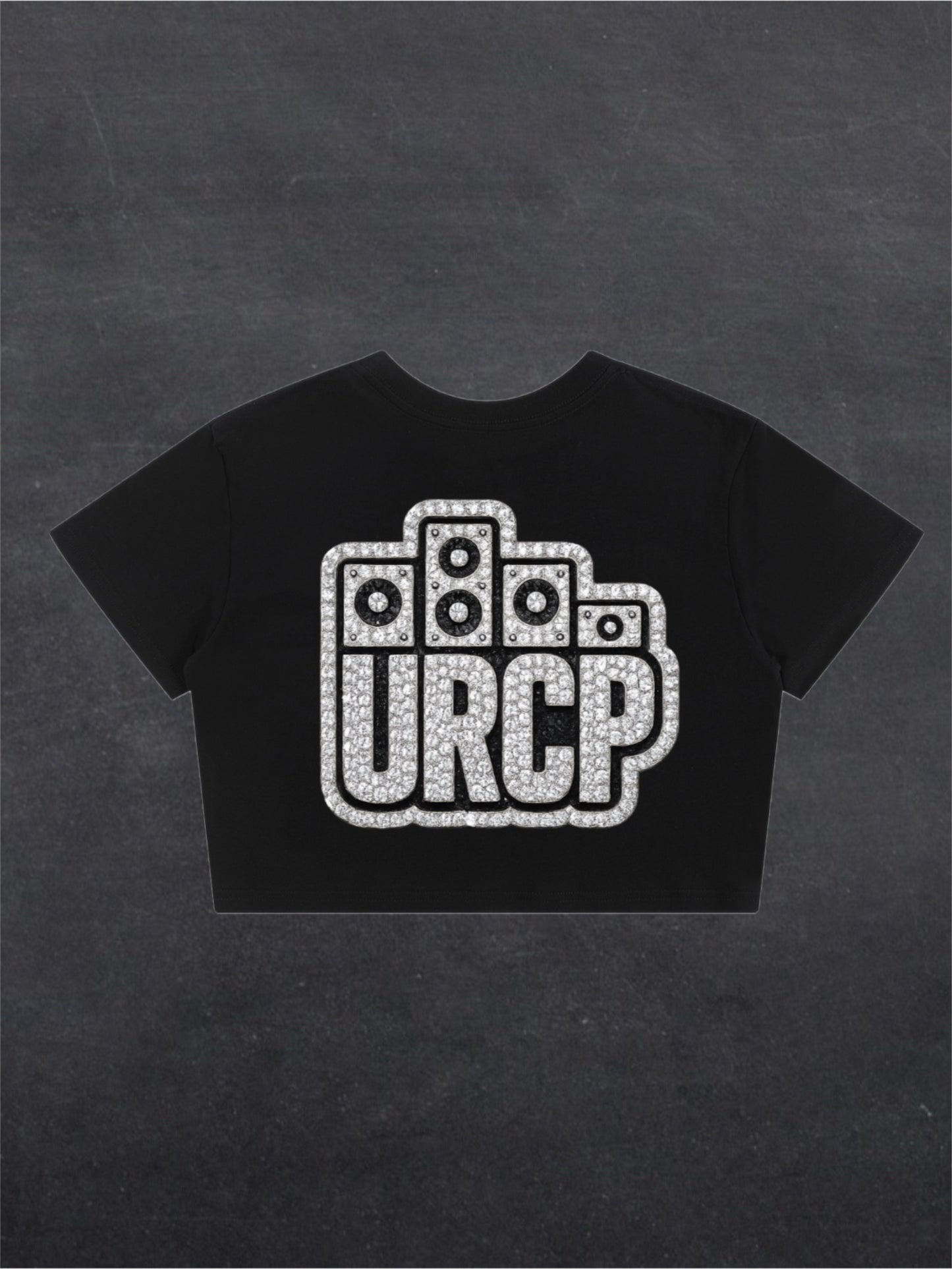 URCP DIAMOND CROPPED TEE - BACK DESIGN (black/white)