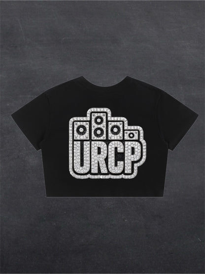 URCP DIAMOND CROPPED TEE - BACK DESIGN (black/white)