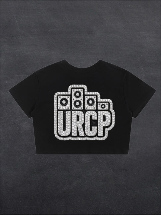 URCP DIAMOND CROPPED TEE - BACK DESIGN (black/white)