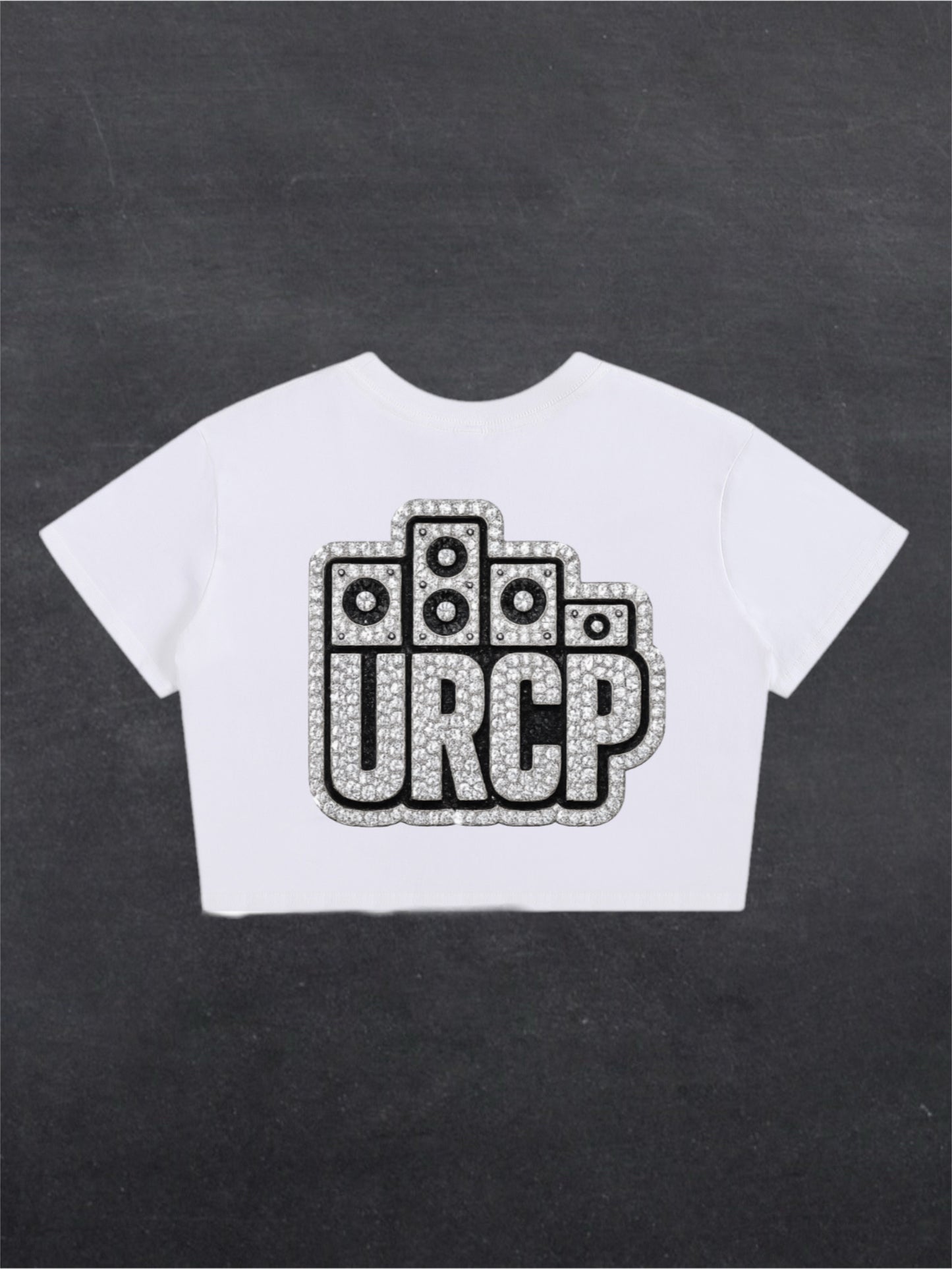 URCP DIAMOND CROPPED TEE - BACK DESIGN (black/white)