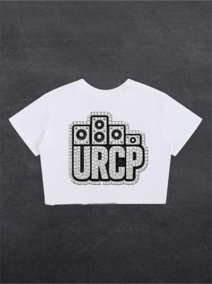 URCP DIAMOND CROPPED TEE - BACK DESIGN (black/white)