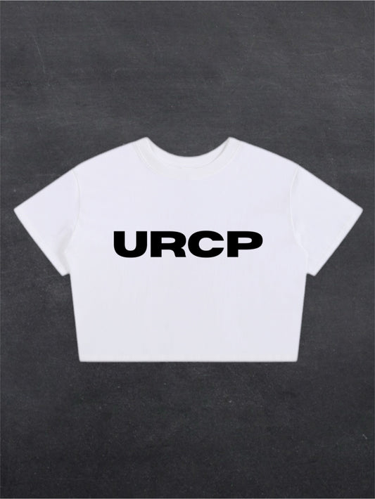 URCP CROPPED TEE - FRONT PRINT (white)