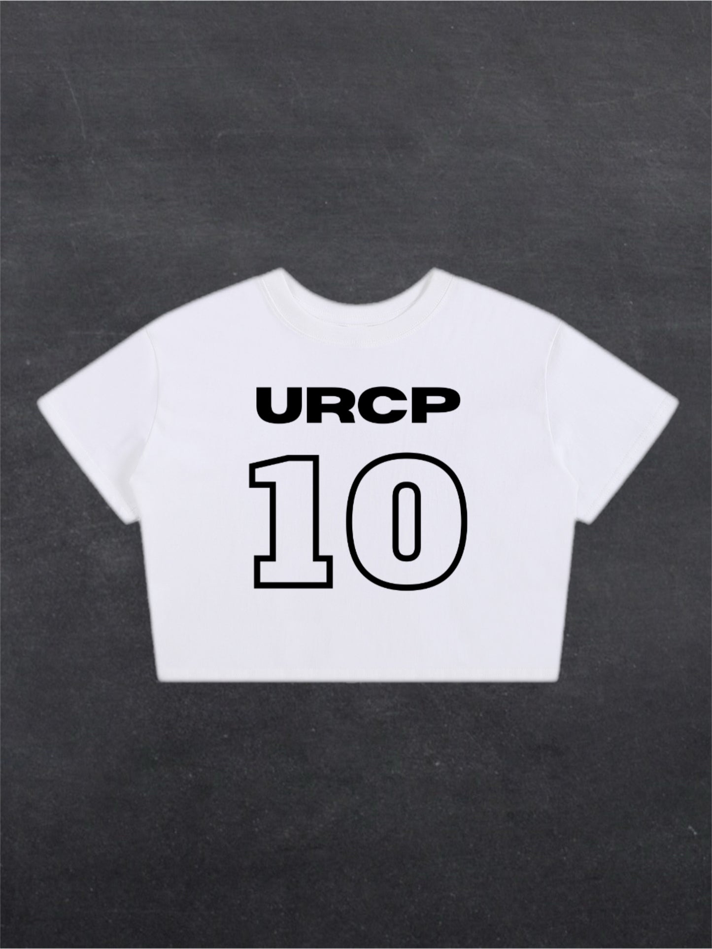 URCP 10 CROPPED TEE - FRONT PRINT (white)