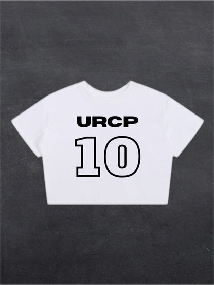 URCP 10 CROPPED TEE - FRONT PRINT (white)