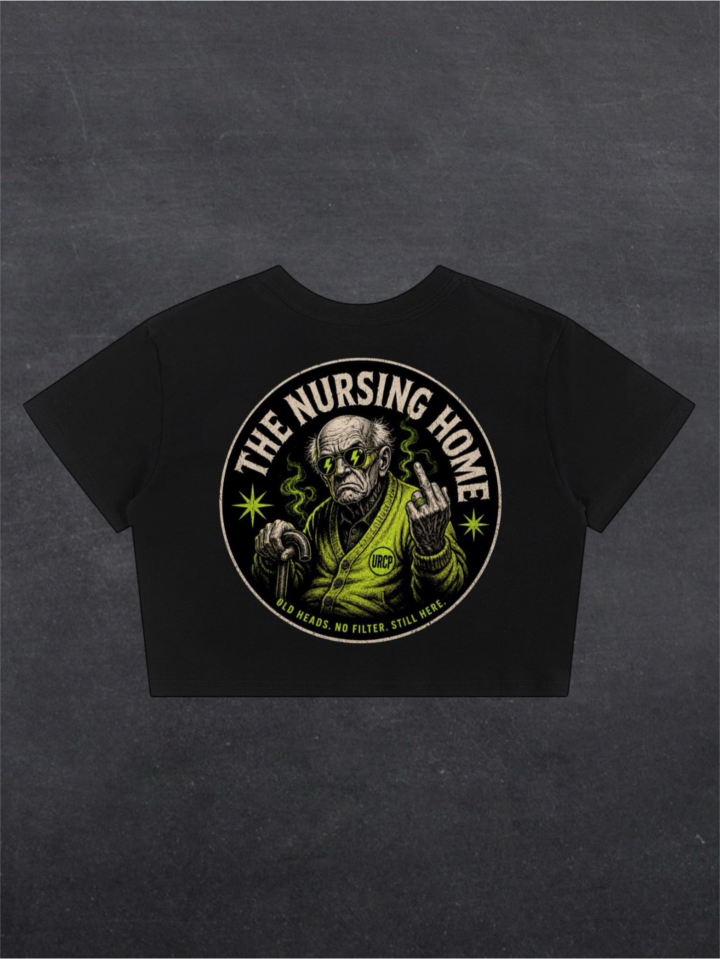 NURSING HOME CROPPED TEE - BACK PRINT (black/white)