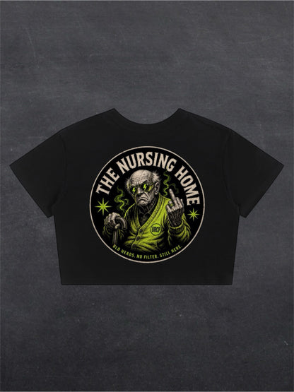 NURSING HOME CROPPED TEE - BACK PRINT (black/white)