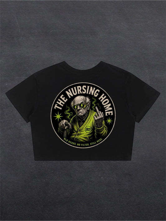 NURSING HOME CROPPED TEE - BACK PRINT (black/white)