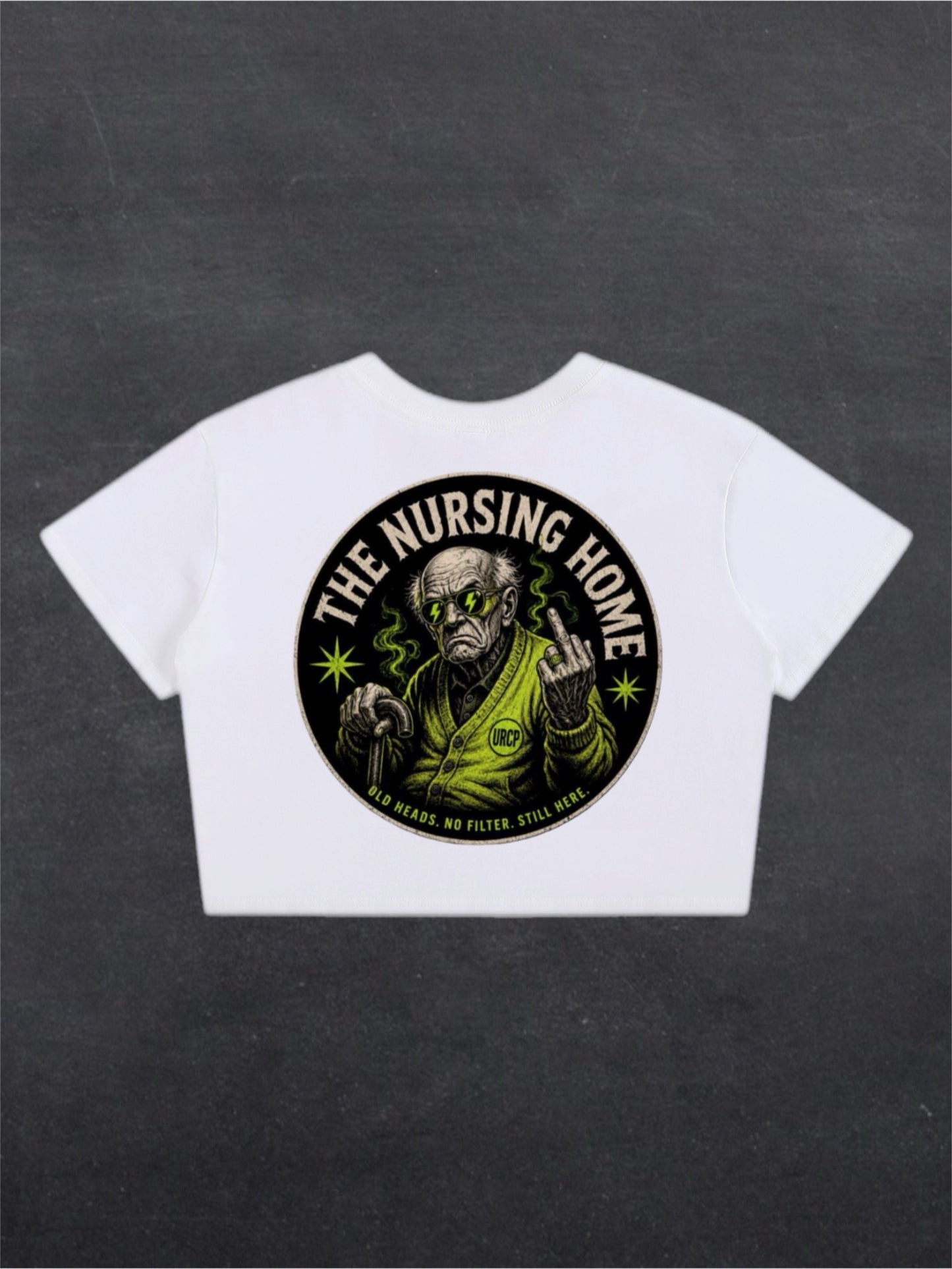 NURSING HOME CROPPED TEE - BACK PRINT (black/white)