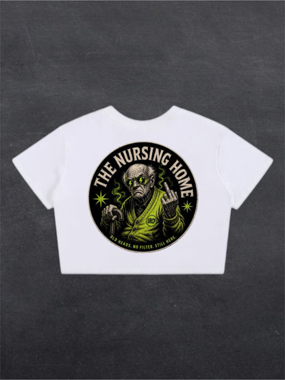 NURSING HOME CROPPED TEE - BACK PRINT (black/white)