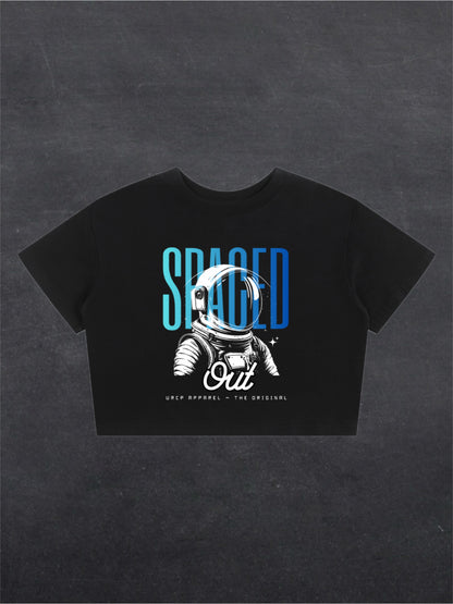 SPACED OUT ASTRONAUT CROPPED TEE - FRONT PRINT (black)