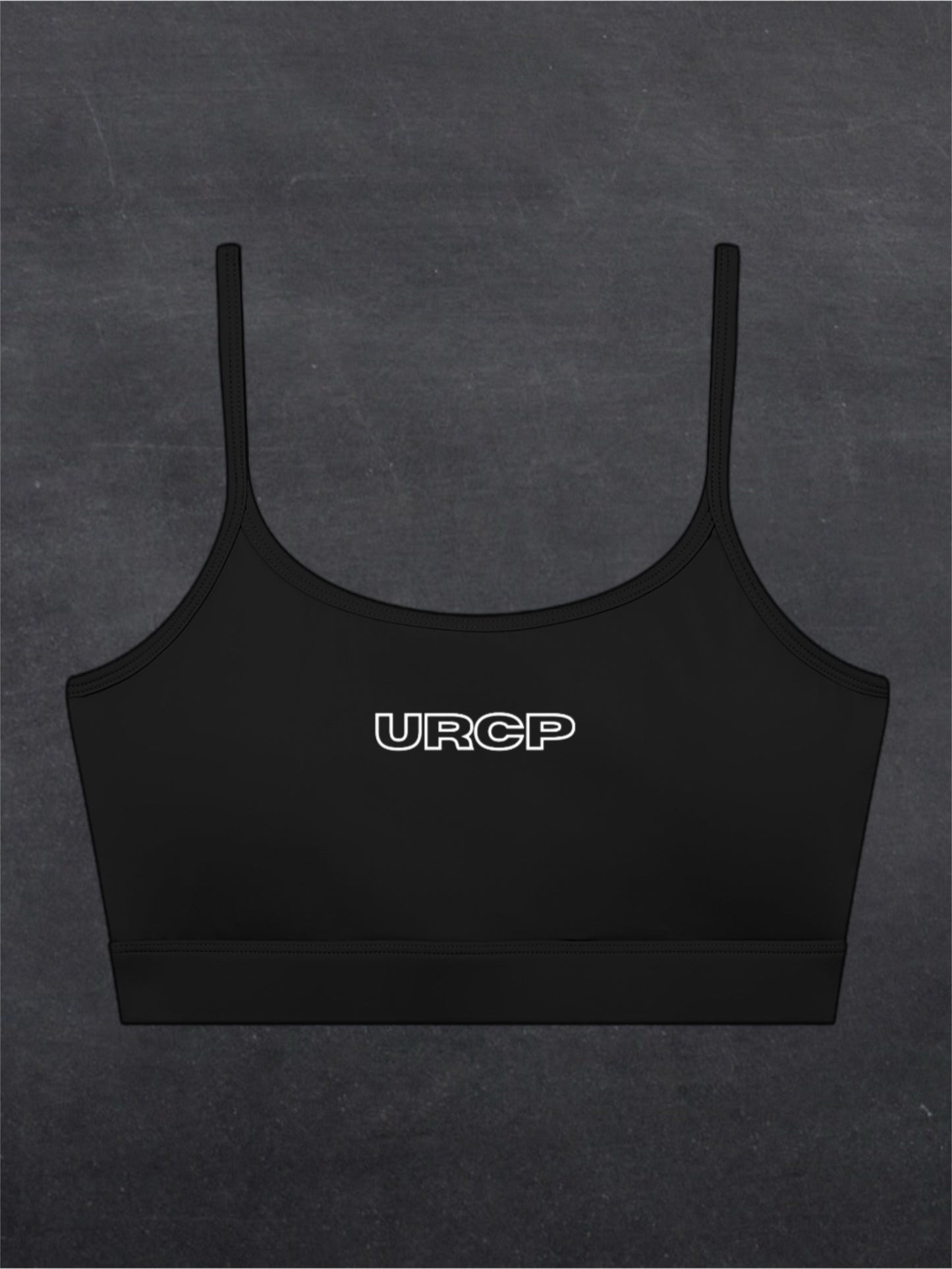 URCP U-NECK SPORTS BRA - FRONT PRINT (black/grey)